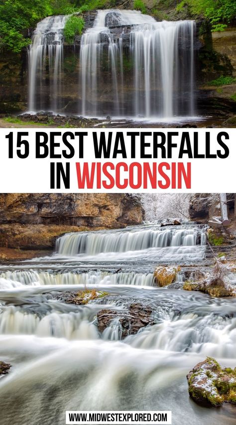 15 Best Waterfalls in Wisconsin | Wisconsin waterfalls road trips | best waterfalls in wisconsin | wisconsin travel | wisconsin adventure | wisconsin travel places to visit | best waterfalls in usa | vacation places in usa waterfalls | beautiful places in usa waterfalls | #waterfalls #wisconsin #usa Visit Wisconsin, Wisconsin Getaways, Hiking Wisconsin, Wisconsin Dells Vacation, Wisconsin Waterfalls, Vacation Places In Usa, Beautiful Places In Usa, Travel Places To Visit, Midwest Road Trip