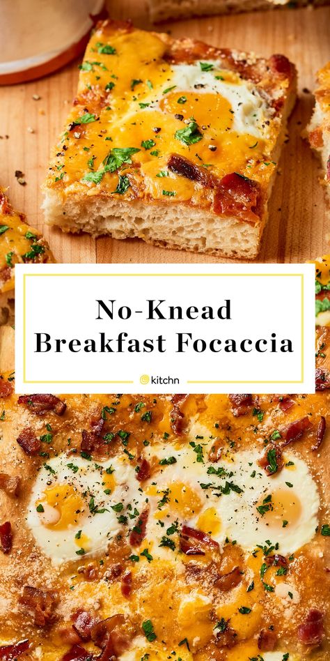 Breakfast Focaccia, Breakfast Ideas For A Group, Brunch For A Crowd, Focaccia Bread Recipe, Breakfast For A Crowd, Focaccia Recipe, Focaccia Bread, Easy Brunch, No Knead