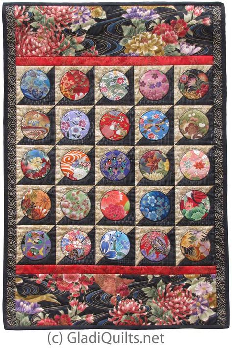 115 Japanese Geometry Quilt Japanese Quilt Patterns, Circle Quilt Patterns, Asian Quilts, Kaffe Fassett Quilts, Japanese Patchwork, Making Gifts, Homemade Quilts, Japanese Quilts, Circle Quilts