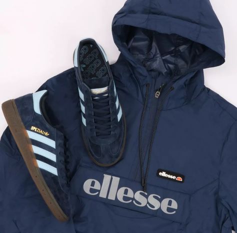 Terrace bedmates, Adidas and Ellesse... Ellesse Outfit, Hooligan Clothing, Football Casual Clothing, Ellesse Jacket, Ultra Casual, Vintage Trainers, Football Casuals, Casual Art, Football Fashion