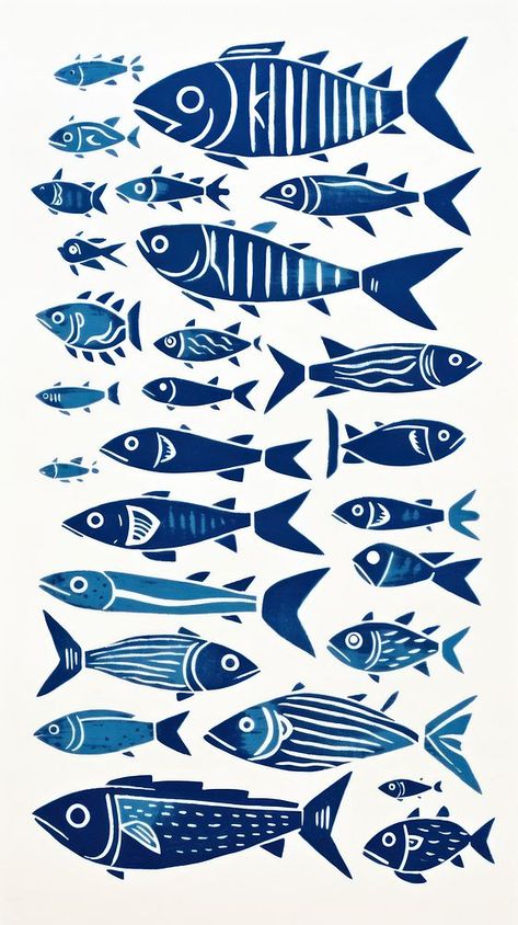 Tuna Illustration Design, Sea Fish Drawing, Ocean Fish Drawing, Sardine Drawing, Sardine Fish, Fish Background, Ocean Pattern, Ocean Illustration, Easy Crafts To Sell