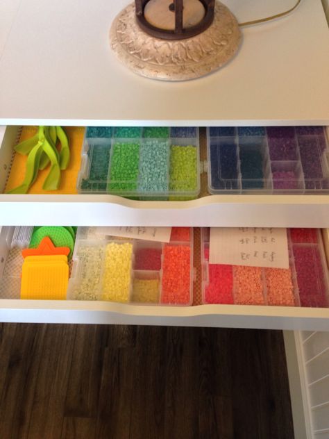 Perler bead storage organization Bead Organization Ideas, Perler Bead Storage, Bead Organization, Bead Storage, Melty Beads, Doodle Coloring, Organization Tips, Perler Bead, Silicone Beads