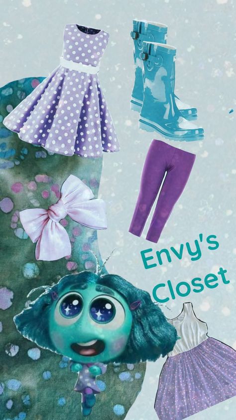 Envy's Closet #insideout2 #envy #clothes #trending Inside Out Envy Costume, Envy Inside Out Outfit Ideas, Envy Costume, Disney Inside Out, Spirit Week, Halloween 2024, Halloween Outfit, Christmas Stuff, Diy Costumes