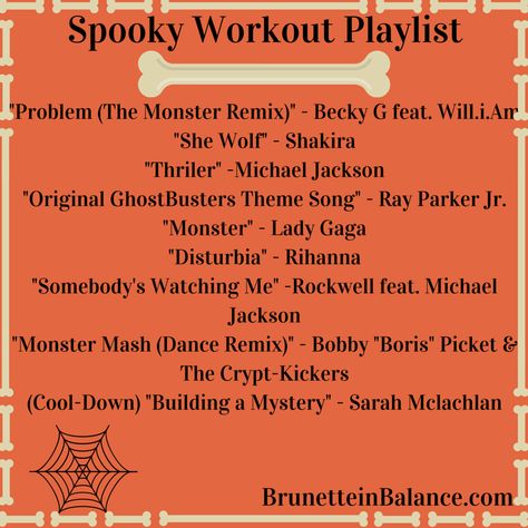 Halloween Workouts, Cycle Playlist, Spin Playlist, Bungee Fitness, Halloween Workout, Original Ghostbusters, Somebody's Watching Me, Halloween Playlist, Doggy Daycare