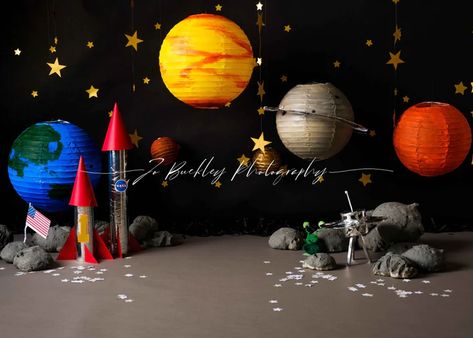 2022 Kate Birthday & Cake Smash Backdrops for Photography Australia Space Stage Design, Vbs Stellar, Vbs Space, Space Backdrop, Stellar Vbs, Cake Smash Boy, Hoco 2023, Bible Themes, 2024 Classroom