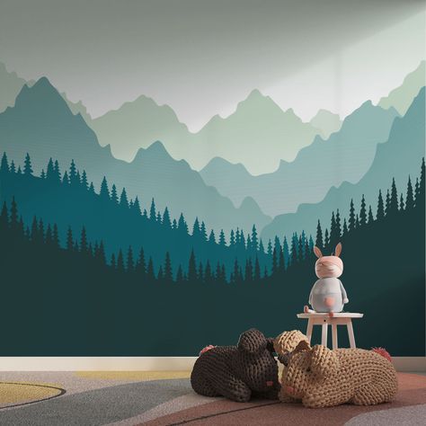 Mount Wallpaper, Teenager Wallpaper, Discovery Zone, Wallpaper Jungle, Peel And Stick Mural, Jungle Wall Mural, Mountain Wall Mural, Teen Wallpaper, Mountain Mural