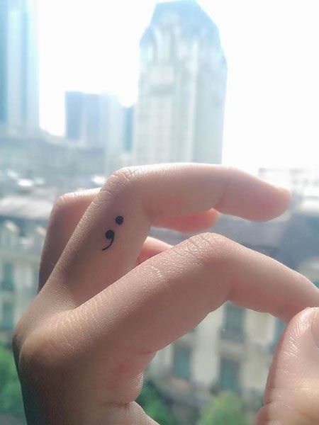 Semicolon Tattoo Meaning & Designs To Inspire You - The Trend Spotter Unique Semicolon, Semicolon Tattoo Meaning, Colon Tattoo, Tato Henna, Tattoo Trend, Wild Tattoo, Semicolon Tattoo, Small Tattoos Simple, Disney Tattoo