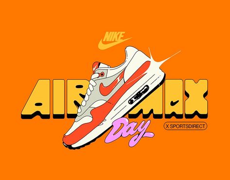 Sneakers Illustration, Sneaker Posters, Air Max Day, Sports Direct, Shoes Illustration, Digital Campaign, Nike Wallpaper, Poster Hanger, Visual Identity