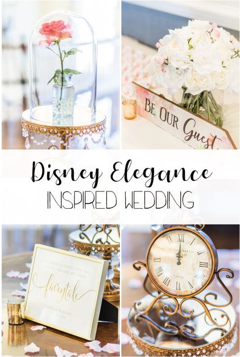 Subtle Disney Decor Wedding Ideas, Wedding Themes Disney, Disney Princess Wedding Centerpieces, Disney Bouquet Wedding, Disney Wedding Signage, Disney Themed Wedding Reception, Disney Centerpieces Wedding Diy, Disney Rehearsal Dinner Ideas, Disney Princess Theme Wedding