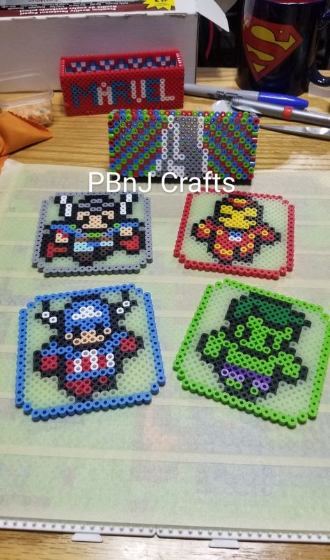 Pearled Bead, Hama Beads Coasters, Drawing Memes, Coaster Sets, Hamma Beads, Comic Store, Bead Projects, Beads Designs, Craft Fair Ideas