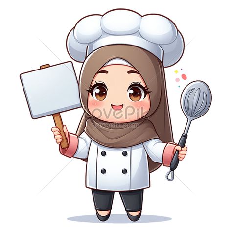 Cartoon Image Of A Cute Muslim Cook#photo#