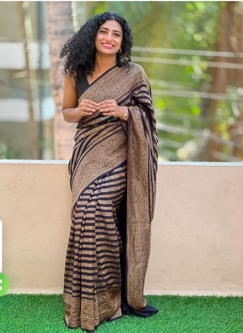 New Banarasi dyeble warm silk saree with beautiful zari weaving stripes all the body and rich border and pallu with blouse now at just 🤩₹1050+shipping For orders contact what's app no-9345417049 Striped Saree, Saree Banarasi, Saree Trends, What's App, News Design, The Body, Silk Saree, Silk Sarees, Weaving