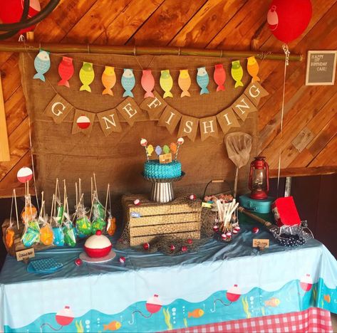 Fishing Party Cake, Birthday Party Fishing Theme, 1st Birthday Fishing Theme Cake, Baby Boy Fishing First Birthday, First Birthday Boy Fishing Theme, 1st Birthday Fishing Theme Decoration, Fishing Biryhday Party Theme, Fishing Theme Cake, Fishing Gender Reveal