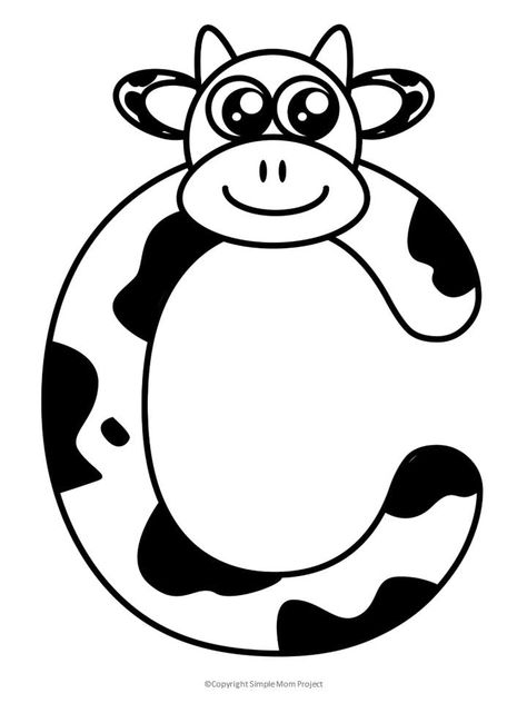 Letter C Craft For Preschool, C Is For Cow Craft, C For Cow Craft, Letter C Worksheets For Preschool, Letter C Printable Free, Letter C Dot Printable, C Coloring Pages Letter, Letter C Coloring Pages, Letter C Crafts