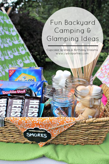 Fun Backyard Camping and Glamping Ideas - Design Dazzle Backyard Camping Ideas For Kids, Camping Ideas For Kids, Backyard Camping Ideas, Festival Camping Hacks, Campout Party, Backyard Campout, Glamping Ideas, Diy Birthday Banner, Camping Parties