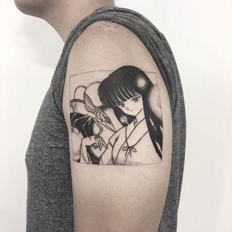 Inuyasha Tattoo, Kikyo Inuyasha, Stencils Tattoo, Kimi No Nawa, Netflix Adaptation, Fandom Tattoos, Celestial Spirit, Colorful Tattoo, Manga Tattoo