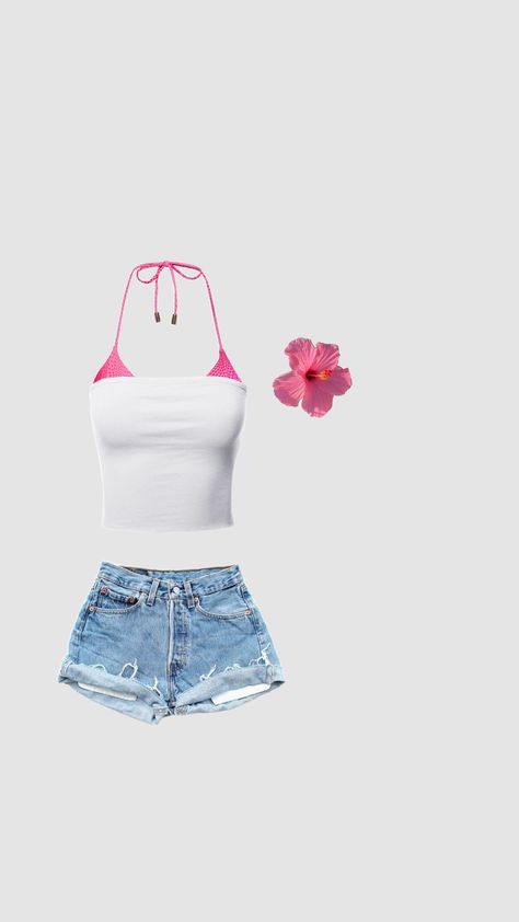 Hawaii outfit #hawaii #outfit #pinkoutfit Trendy Hawaii Outfits, Hawaii Clothes Aesthetic, Hawaii Birthday Outfits, Hawaain Inspired Outfit, Hawaiian Summer Outfits, Cute Hawaiian Outfit, Summer Outfits Hawaii, Hawaii Outfits Party, Hazel Core