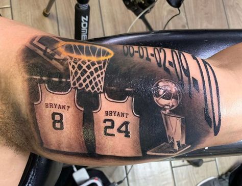 Basketball Jersey Tattoo Ideas, Basketball Jersey Tattoo, Jersey Tattoo Ideas, Jersey Tattoo, Tribute Tattoos, Jersey Numbers, Kobe Bryant, Basketball Jersey, Louis Vuitton Twist Bag