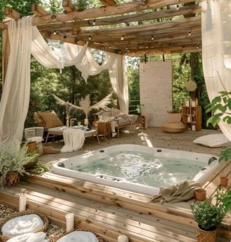 Outdoor Jacuzzi, Outdoor Hot Tub, Hot Tub Garden, Dream Life House, Outdoor Spa, Backyard Inspo, Outdoor Decor Backyard, Small Backyard Design, Dream House Interior