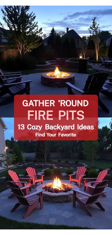 Cozy Backyard Fire Pit Ideas Fire Pit Ideas Backyard Landscapes, Outside Fire Pit Ideas, Fire Pit Sitting Area, Backyard Fire Pit Ideas, Cozy Fire Pit, Pastel Christmas Decor, Sunken Fire Pits, Backyard Fire Pit, Mini Apartments