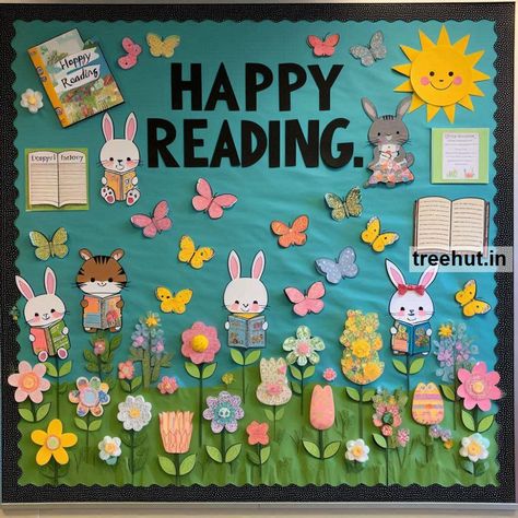 Bunny Classroom Decorations, Bulletin Board Ideas Spring, Spring Bulletin Board Ideas, Classroom Bulletin Board Ideas, Elementary School Bulletin Boards, School Bulletin Board Ideas, Craft Clipart, Diy Door Decor, Spring Bulletin