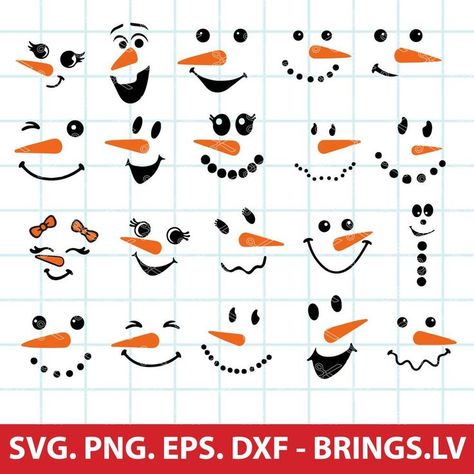 Snowman Svg Bundle Snowman Face Ornaments, Snowman Faces Template Free Printable, Free Snowman Faces Svg Files For Cricut, Free Printable Snowman Faces, Snowman Eyes How To Paint, Christmas Drawing Ideas Easy Doodles, Snowman Faces Patterns, Snowman Painted Rocks, Snowman Faces Template