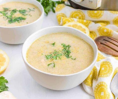 Instant Pot Greek Lemon Chicken Soup Greek Lemon Rice Soup, Easy Corn Chowder, Greek Lemon Rice, Avgolemono Soup, Vegetarian Substitutes, Greek Lemon Chicken Soup, Soup Instant Pot, Chicken Lemon, Lemon Soup