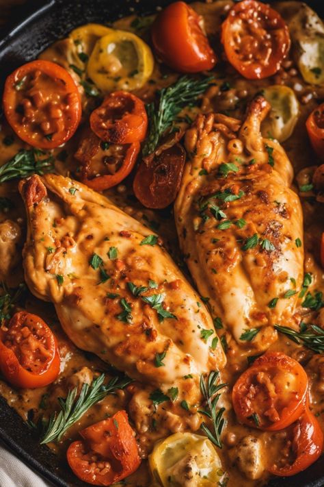 [object Object] Italian Secondi Recipes, Chicken Thigh Recipes Italian, Chicken Saute, Creamy Tuscan Chicken Recipe, Tuscan Chicken Recipe, Italian Chicken Dishes, Italian Dinners, Dinner Italian, Chicken Bread