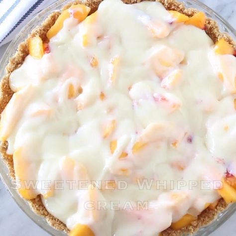 Condensed Milk Desserts, Graham Cracker Dessert, Sweet Deserts, Fresh Peach Pie, Sweetened Condensed Milk Recipes, Peach Dessert, Peach Pie Recipes, Potluck Ideas, Pie Party