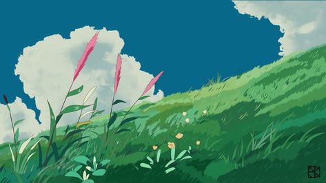 Beautiful Scenery Paintings, Studio Ghibli Kiki's Delivery Service, Ghibli Kiki's Delivery Service, Ghibli Anime, Studio Ghibli Fanart, Studio Ghibli Background, Illustration Art Kids, Ghibli Artwork, Kiki's Delivery Service