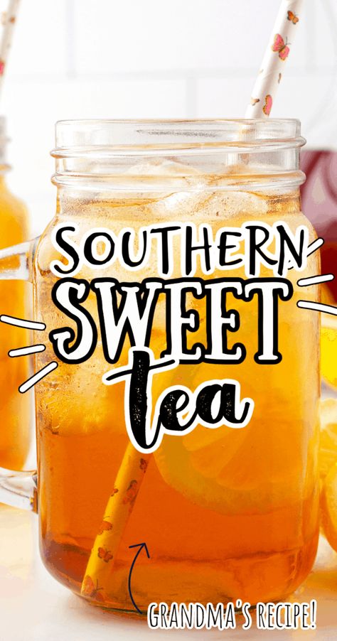 Homemade Southern-style sweet iced tea is an easy drink recipe that is perfect year-round! #sweettea #southernsweettea #sweettearecipe #sweetteasouthern #homemadesweettea Sweet Iced Tea, Iced Tea Recipes Homemade, Homemade Iced Tea, Sweet Tea Recipes, Southern Sweet Tea, Tea Drink Recipes, Save On Foods, Iced Tea Recipes, Easy Drink Recipes