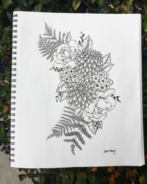 Shipping this lovely piece out today! Was a fun one to work on. #flash #tattoo #flowers #art #linedrawing #fern #dahlia #sketch #flowertattoo #rosetattoo #rose Dahlia Geometric Tattoo, Red Dahlia Flower Tattoo, Dahlia Tattoo Design, Dahlia Flower Tattoos, Dahlia Tattoo, Fern Tattoo, Rose Sketch, Flower Sleeve, Red Tattoos