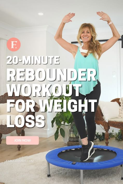 Rebounder Workout For Weight Loss Rebounder Workouts Videos, Trampoline Cardio Workout, Rebounding Exercises, Rebounding Workout, Trampoline Cardio, Mini Trampoline Workout, 20 Min Workout, Rebounder Workouts, Daily Workout Plan