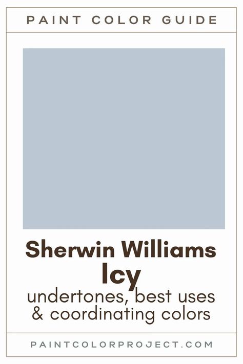 Sherwin Williams Icy: a complete color review - The Paint Color Project Icy Sherwin Williams Paint, Light Blue Paint Colors For Bedroom Sherwin Williams, French Blue Paint Color Sherwin Williams, Icy Blue Paint Color, Light Blue Sherwin Williams Paint, Sherwin Williams Light Blue Paint Colors, Sherwin Williams Icy, Light Blue Paint Color, Soft Blue Paint Colors