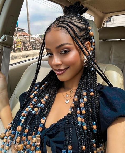 bellanaijabeauty Box Braids Hairstyles For Black Women, Braided Cornrow Hairstyles, Braids Hairstyles Pictures, Cute Box Braids Hairstyles, Quick Braided Hairstyles, Fulani Braids, Protective Hairstyles Braids, Pretty Braided Hairstyles, Girls Hairstyles Braids