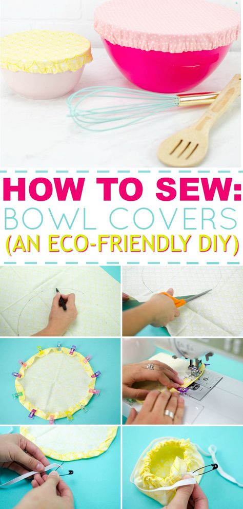 Diy Fimo, Fat Quarter Projects, Eco Friendly Diy, Bowl Covers, Bowl Cover, Beginner Sewing, Beginner Sewing Projects Easy, Leftover Fabric, Fabric Baskets