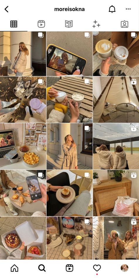 Fall Feed Aesthetic, Personal Blog Instagram Feed, Cafe Ig Feed, Aesthetically Pleasing Instagram Feed, Fall Ig Feed, Fall Instagram Pictures Aesthetic Feed, Fall Insta Post Ideas, Instagram Pattern Layout, Fall Feed Instagram