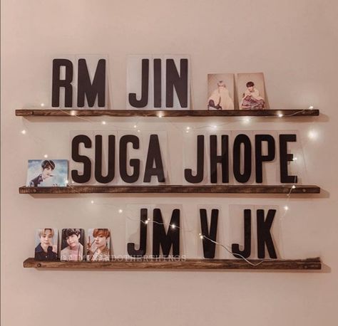 Army Room Decor, Army Room, Bts Merch, J Hope, Bts Pictures, Bts Army, Kim Taehyung, Shelves, Bts