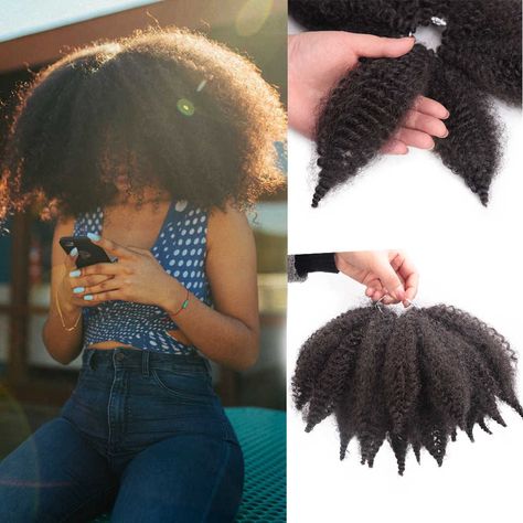 Marley Afro Crochet, Crochet Marley Hair Afro, Braids Black Hair, Marley Braids, Shaved Side, Crochet Styles, Afro Twist, Braiding Hair Extensions, Natural Hair Diy