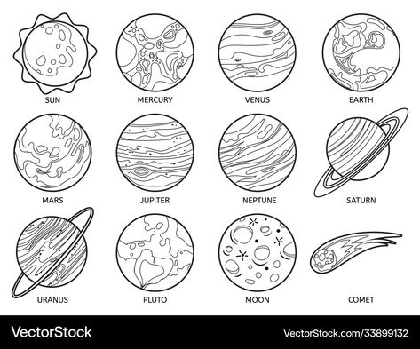 Saturn And Moon, Neptune Planet, Children Games, Venus And Mars, Color Book, Outer Space, Solar System, Pdf Download, Png Images