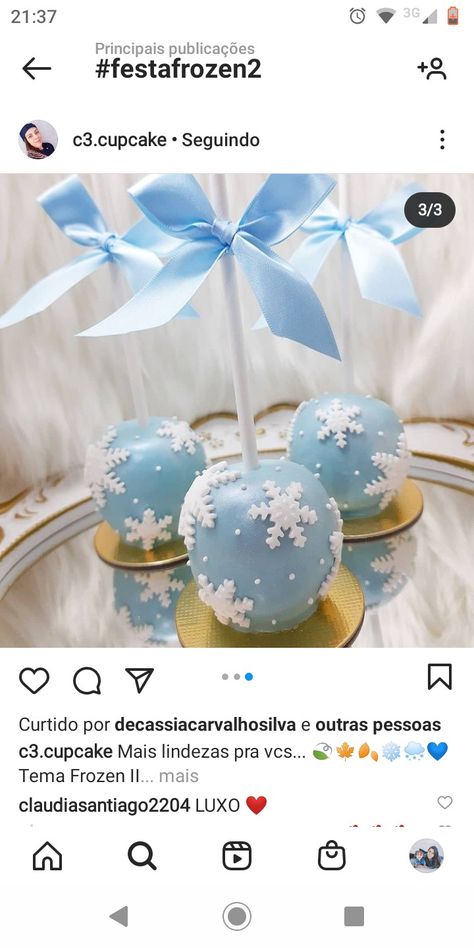 Frozen Cakepops, Cookies Frozen, Cupcakes Frozen, Frozen Cake Pops, Frozen Birthday Party Cake, Chocolate Covered Apples, Disney Frozen Birthday Party, Disney Frozen Birthday, Frozen Birthday Cake