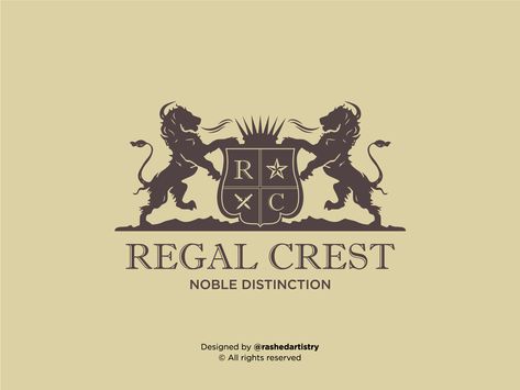 Regal Crest - Noble Distinction Logo Design by Rashedul Islam Chowdhury Logo Ideas, Logo Design, ? Logo, Design, Logos