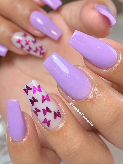 Light Purple Nails, Kids Nails, Water Nails, Watermelon Nails, Purple Acrylic Nails, Baddie Nails, Girlie Girl, Transparent Nails, Nails Colors