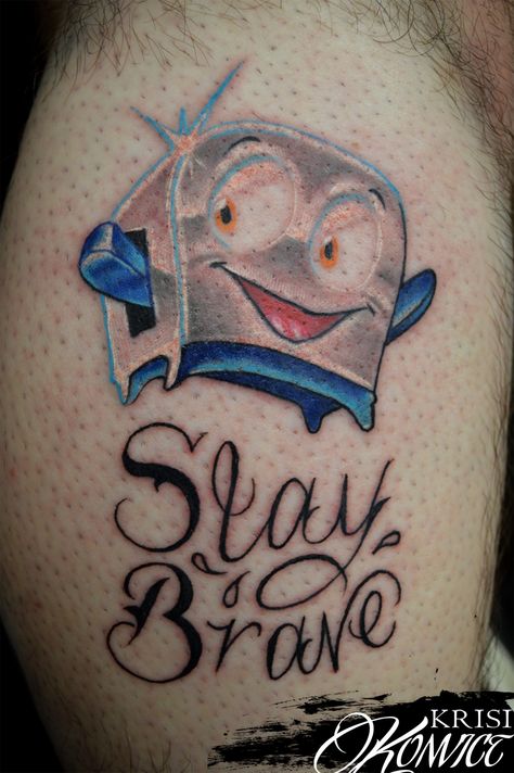 Stay Brave Little Toaster Tattoo by Krisi Konvict @ Kline Family Ink in Emmaus… Brave Little Toaster Tattoo, Toaster Tattoo, Brave Little Toaster, Fairy Tattoo, Tattoo Design, Tatting, Brave, Tattoos, Quick Saves