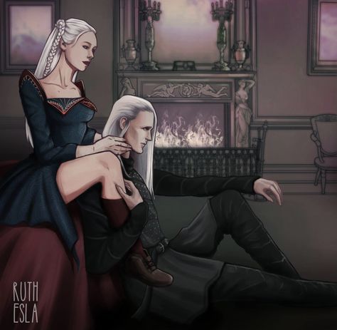 Got Fanart, Forest Elf Aesthetic, Rhaenyra Daemon, Game Of Thrones Outfits, Harry Styles Songs, Daemon Targaryen, Fire And Blood, Got Dragons, Targaryen Art