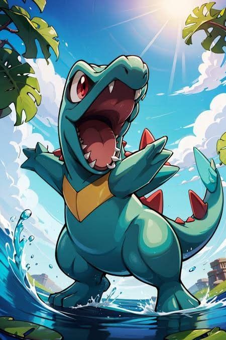 Totodile Wallpaper, Totodile Art, Pokemon 5e, Johto Pokemon, Johto Region, Pokemon Full Art, Real Pokemon, Pokemon Sketch, Pokemon Starters