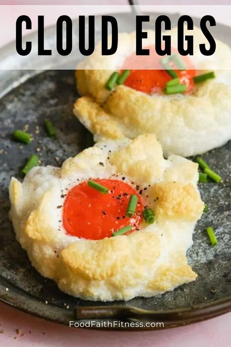 Reach for the culinary sky with this easy Cloud Eggs recipe—a delectably fluffy, cheese-infused breakfast! How To Make Eggs Fluffy, Fluffy Cloud Eggs, Cloud Eggs Video, Egg Clouds, Cloud Bread Egg Whites Only, Cloud Eggs, Weekend Breakfast Recipes, Cottage Cheese Pancakes, Cheese Pancakes