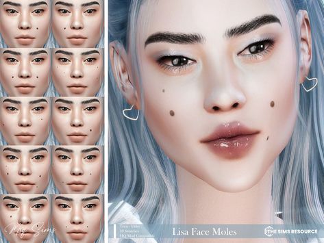 Sims 4 Cc Face Moles, Sims 4 Moles And Freckles, Sims 4 Cc Moles, Cc Freckles, Sims 4 Moles, Face Moles, Sims Face, Moles On Face, Over 40 Hairstyles