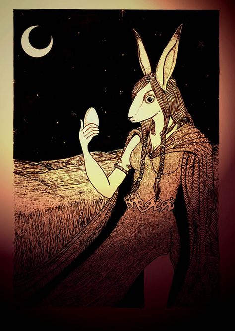 The Easter Bunny is not a bunny or rabbit at all, but is actually a hare, the sacred animal of Eostre (or Oestra/Ostara), the ancient Teutonic Goddess of the Spring Moon. At the vernal equinox (March or April) the hares go ‘mad’ and at this time of year, one of Eostre’s hares laid an egg, the Egg of New Life, or the "Easter" Egg. Easter History, Babylon The Great, Vernal Equinox, Celtic Mythology, Lunar Cycle, Spring Equinox, The Easter Bunny, Year One, Beltane