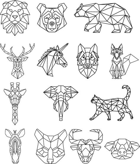 ensemble de géométrique abstrait animaux. noir animaux sur blanc Contexte vecteur dessins Black Animals, Color Psychology, Geometric Abstract, Abstract Animals, 4th Grade, Vector Background, Vector Design, Vector Art, White Background